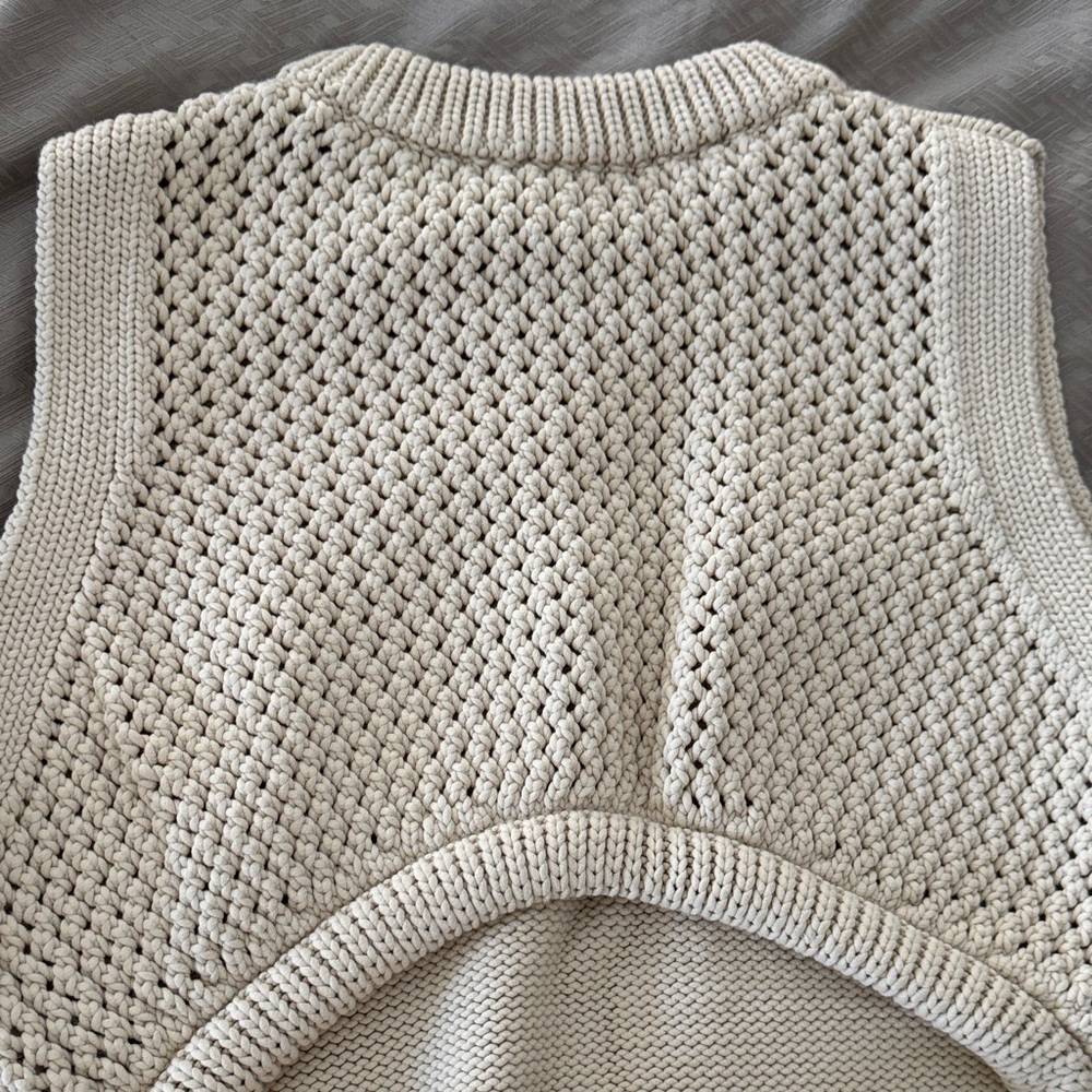 Tibi Open Back Cream Sleeveless Sweater - Picture 4 of 4